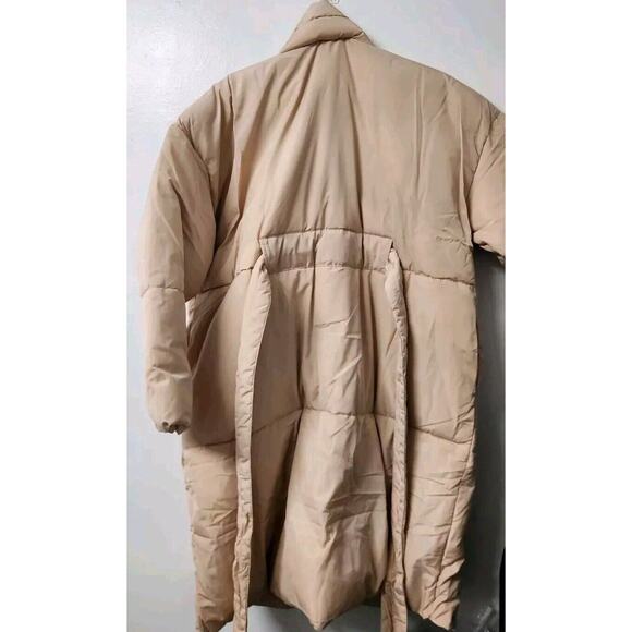 Daily Ritual Womens Padded Belted Puffer Jacket,Taupe Size XXL - Picture 4 of 16